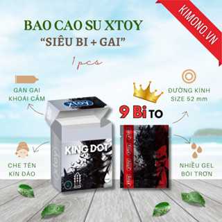 Bao cao su XTOY KING DOT 9 bi lớn, nhiều gel bôi trơn, bcs siêu gân gai, hương chocolate