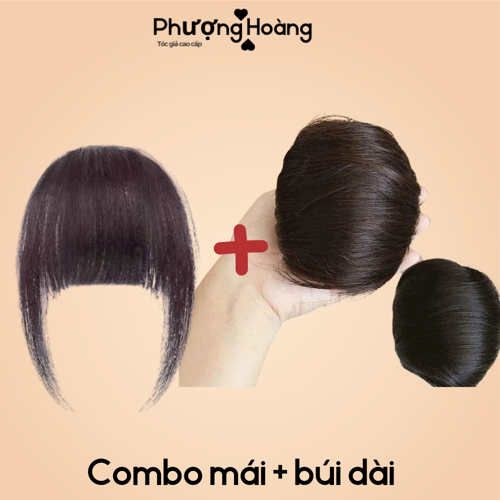 💖 COMBO HOÀN HẢO CHO NGƯỜI ÍT TÓC: MÁI THƯA TÓC THẬT + TÓC GIẢ BÚI DÀI 💖