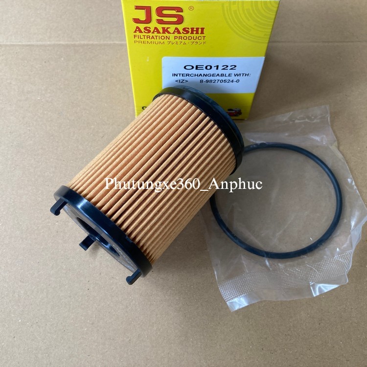 Lọc nhớt cao cấp Isuzu Dmax, Mux 1.9L máy dầu 2016- 2025 #JS Asakashi Nhật OE0122 |8982705240