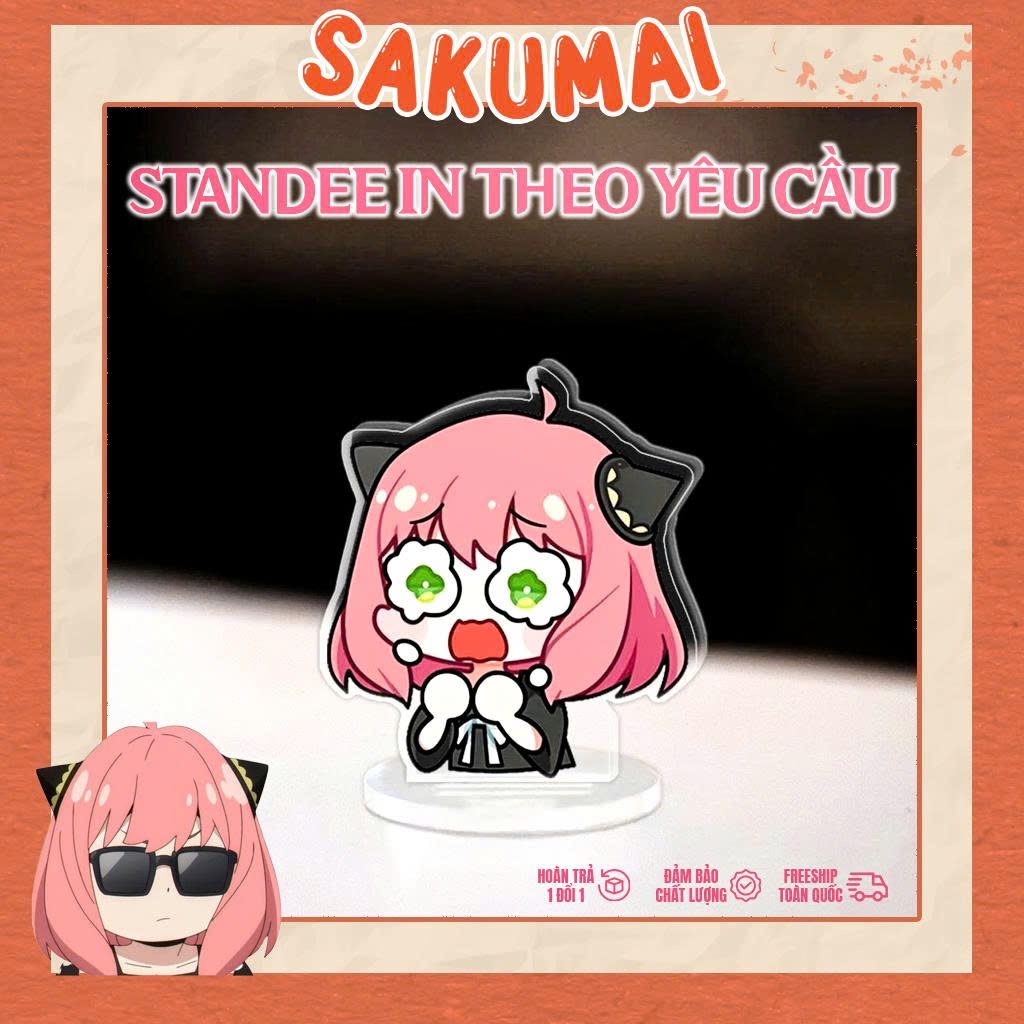 Standee, Mô Hình Anya Cao 5cm In UV Spy X Family Anya Forger Loid Forger Yor Forger Trang Trí Bàn Họ