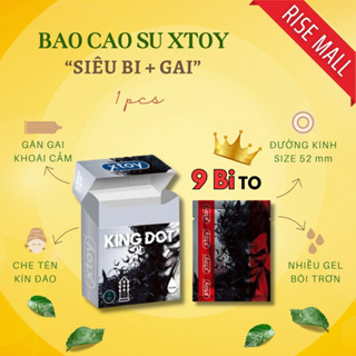 Bao cao su XTOY KING DOT 9 bi lớn, bcs siêu gân gai, hương chocolate nhiều gel bôi trơn