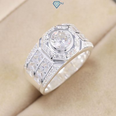 Nhẫn bạc nam hình bát giác đính đá chìm cao cấp sang trọng NNA0812 - Trang Sức TNJ