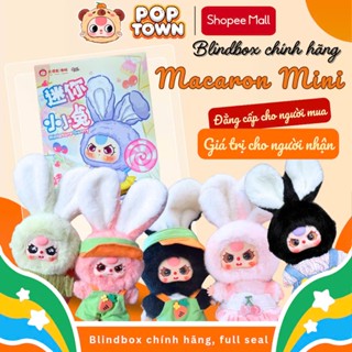   HỎA TỐC  BABY THREE THỎ MACARON MINI  MCR mini - Blindbox móc khóa quà tặng figure gấu bông đồ chơi POP TOWN TOYS 