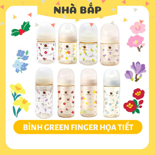 Bình sữa Green Finger họa tiết đủ phiên bản, nhựa PPSU chính hãng,núm ti siêu mềm 160/280ml -Nhà Bắp