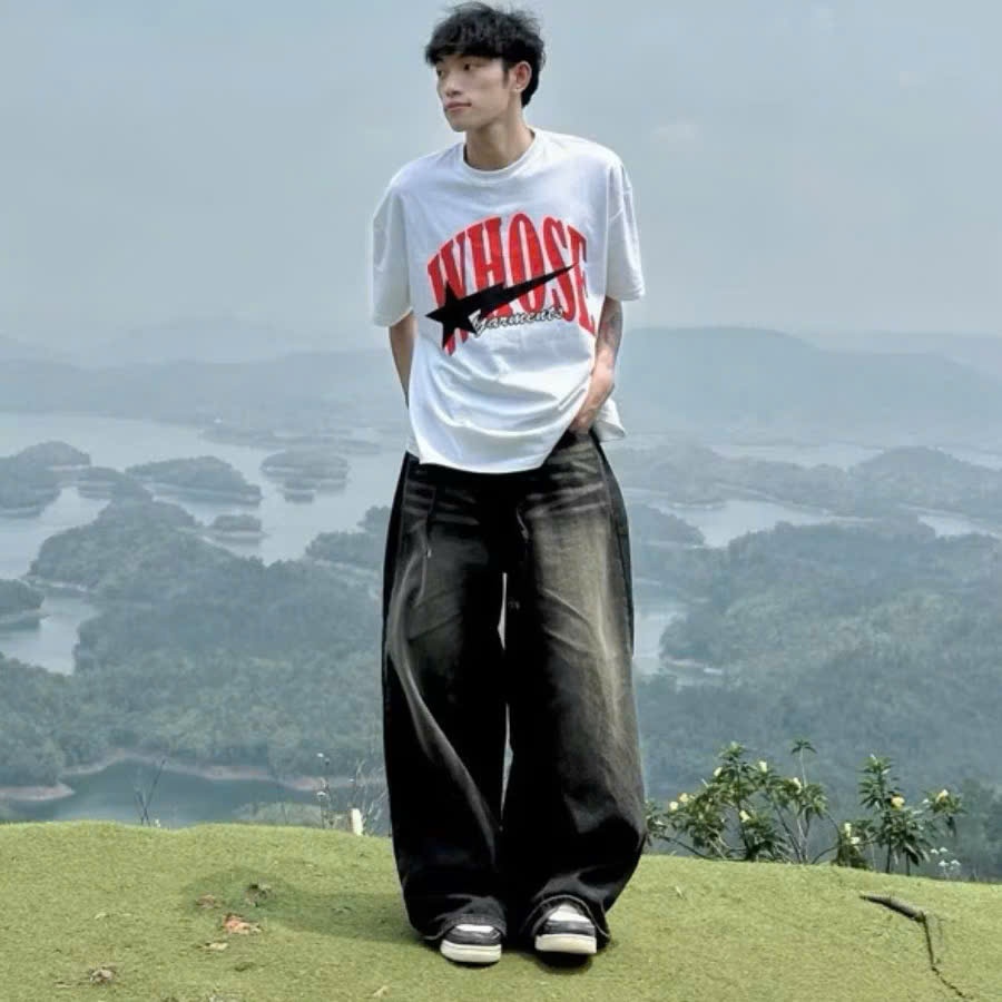 Quần Baggy Jeans Ống Rộng Loa Thắt Lưng Form To Unisex Nam Nữ Phong Cách Retro Hàn Quốc 20we | BigBuy360 - bigbuy360.vn