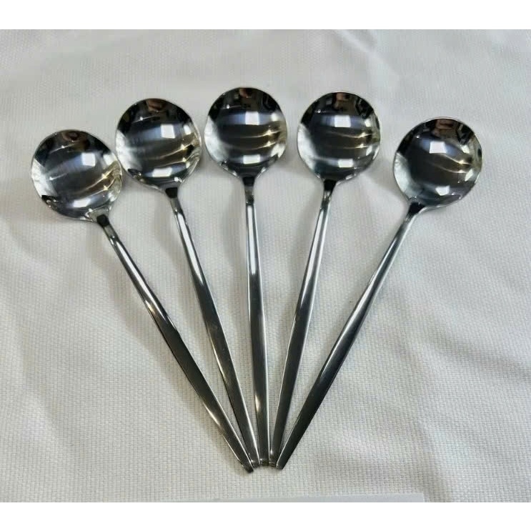 SALE GIÁ TẠI XƯỞNG Thìa muỗng đầu tròn inox 304 cafe sữa đá dày dặn sáng bóng bền đẹp 13cm