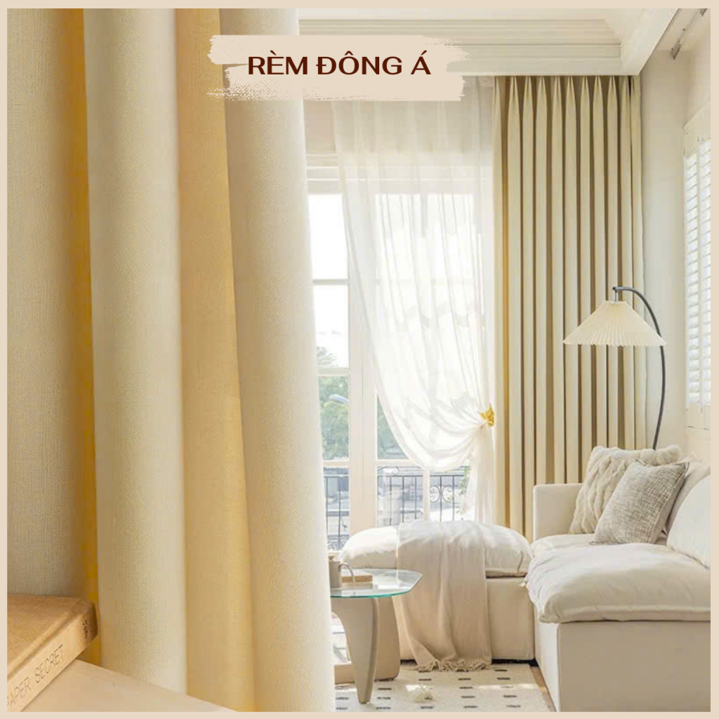  Rèm Cửa Rèm Cửa Sổ Trơn Không Họa Tiết Màu Kem Hàng Loại 1 Cao Cấp Chống Nắng Tốt Màu Bền Đẹp  Nhiều Kích Thước  