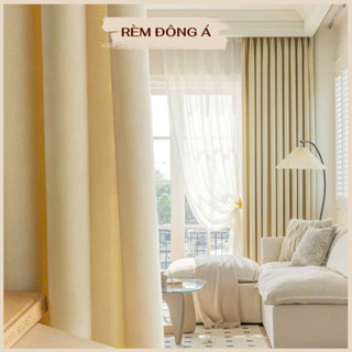 Rèm Cửa Rèm Cửa Sổ Trơn Không Họa Tiết Màu Kem Hàng Loại 1 Cao Cấp, Chống Nắng Tốt, Màu Bền Đẹp (Nhiều Kích Thước)