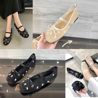 Giày bệt búp bê họa tiết THỎ xinh cute kiểu dáng mớI