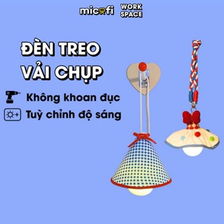 Đèn Treo Micofi Đèn LED Decor Trang Trí Phòng Ngủ Vải Chụp, Bóng Đèn LED Decor Thả Trần, Treo Tường
