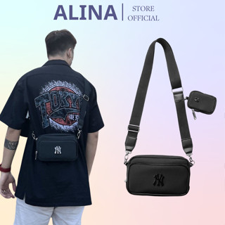  Túi Đeo Chéo Nam MLB NY 1 Bag Black Full Tag Code 