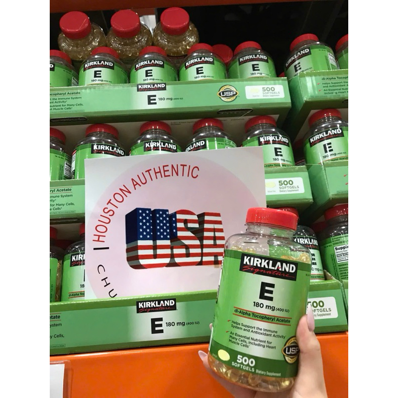 [ ĐỦ BILL STORE + AIR] Viên bổ sung Vitamin E Kirkland Signature 180mg  Hộp 500 viên _ Live mua hàng