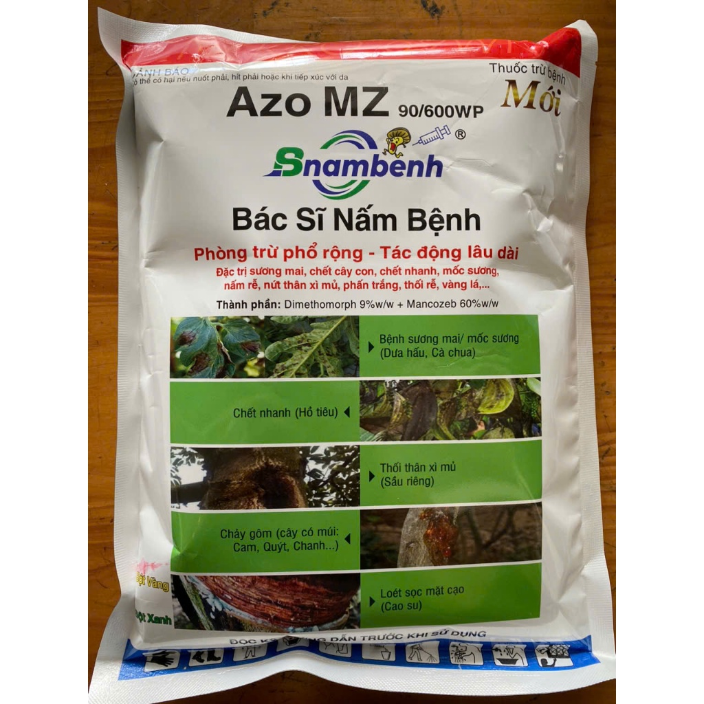 Azo MZ - Bác Sĩ Nấm Bệnh 500g chuyên sương mai, nứt thân xì mủ, phấn trắng, thối rễ, vàng lá