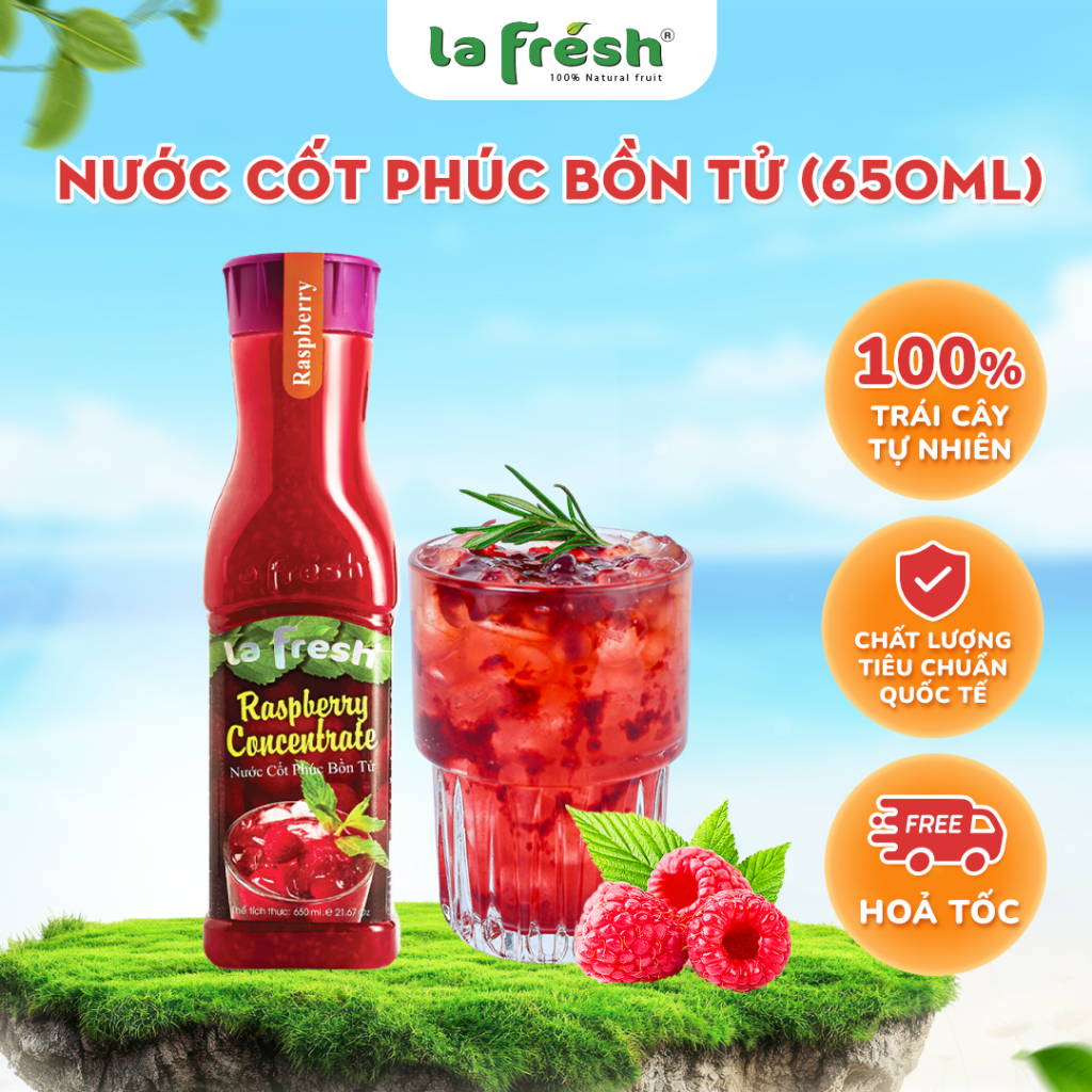 Nước Cốt Phúc Bồn Tử LaFresh Đà Lạt 650ml – Dùng Pha Trà Trái Cây, Nước Ép