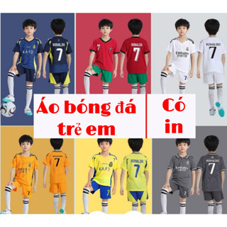 [bộ trẻ em - in theo yêu cầu] Bộ sư tập Quần áo bóng đá trẻ em Logo thêu không nhăn xù vải đẹp logo thêu