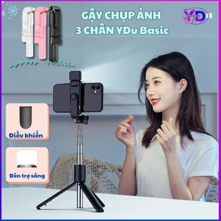 Gậy chụp ảnh tự sướng Ydu 3 chân có điều khiển từ xa, xoay 360 độ, chụp ảnh du lịch, livetream, quay vlog