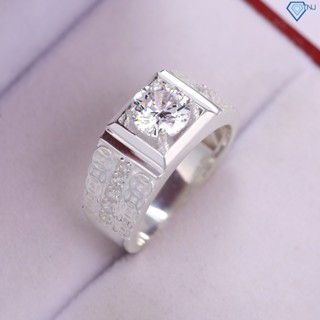  Nhẫn bạc nam đính đá hoạ tiết kim tiền đôi cao cấp sang trọng NNA0825 - Trang Sức TNJ 
