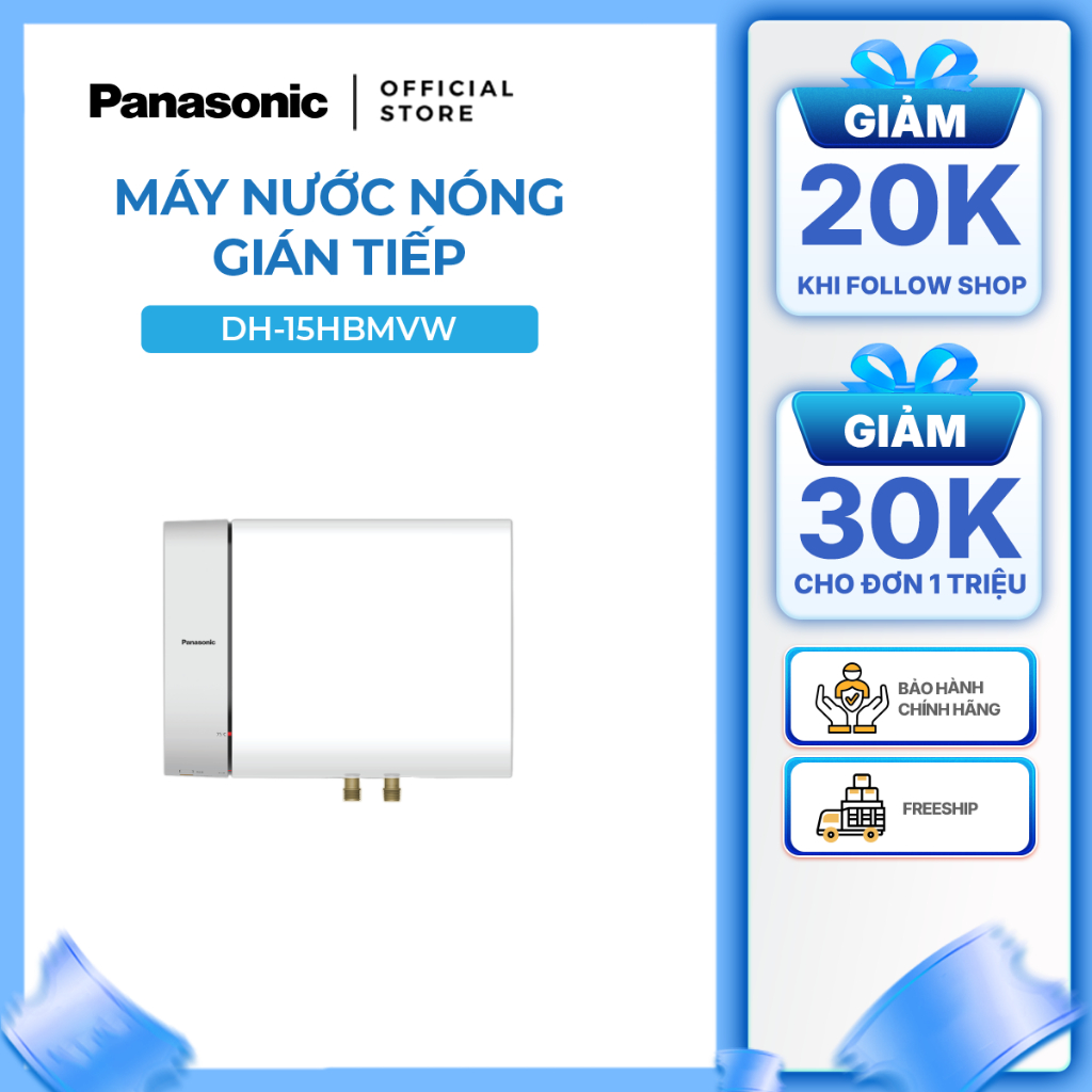 Máy nước nóng gián tiếp Panasonic model DH-HBMVW (công suất 2500W) - KHÔNG BAO GỒM CHI PHÍ LẮP ĐẶT