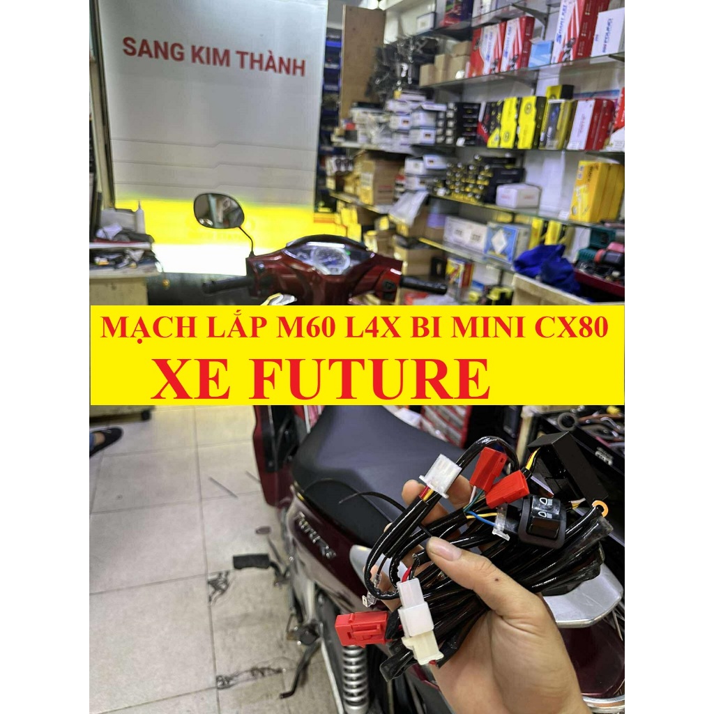 Mạch lắp đèn trợ sáng m60 l4x bi cầu mini kenzo.cx80 cho xe Future Tích Hợp Auto Pasing Sh