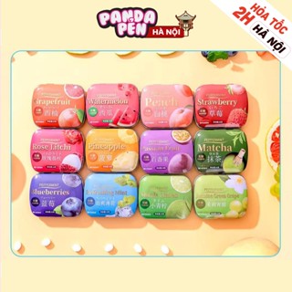 Kẹo Ngậm Bạc Hà, Kẹo Ngậm Hương Trái Cây Hộp Sắt Sang Trọng Ăn Vặt Panda Pẻn