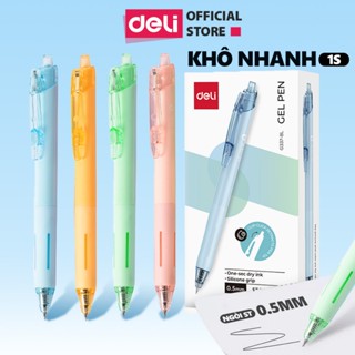 Bút Gel Nhiều Màu Nhanh Khô Deli Ngòi 0.5mm Viết Trơn Tru Đệm Tay Êm Ái Mực Xanh/Đen Cho Học Sinh Văn Phòng