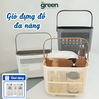 Giỏ Đựng Đồ Nhà Tắm Kèm Quai Xách Đựng Mỹ Phẩm Đa Năng, Giỏ Đựng Đồ Vệ Sinh Cá Nhân Nhựa PP Cứng Cáp