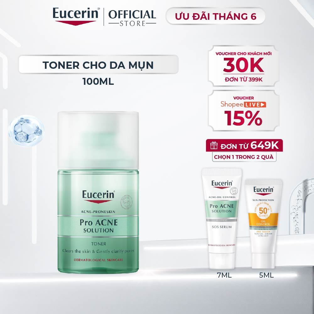 Nước cân bằng cho da mụn Eucerin Pro Acne Toner 100ml