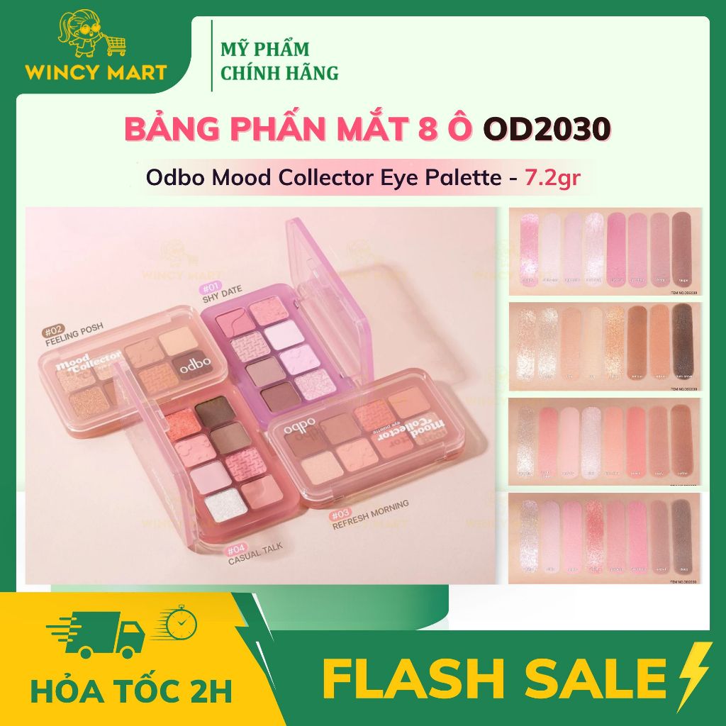 Bảng Phấn Mắt 8 Ô OD2030 ODBO Mood Collector Eye Palette Kết Cấu Lì Và Nhũ 7.2g - Wincy