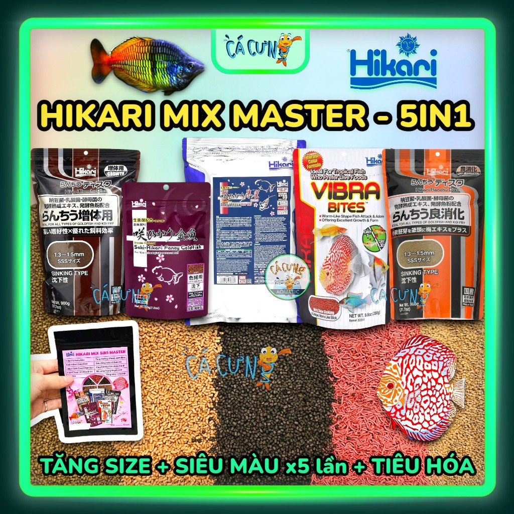 Thức ăn cá HIKARI MIX 5in1 MASTER - Cám chìm cho cá dĩa, cầu vồng, thần tiên, thủy sinh (CAO CẤP)