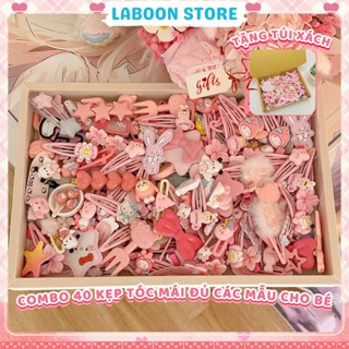 Hộp 40 kẹp tóc mini nhiều mẫu dễ thương phụ kiện tóc LABOON tặng sinh nhật dịp lễ Tết