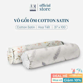 Vỏ Gối Ôm Cotton Satin Hàn Quốc AOICONCEPT Size 37x100cm Cao Cấp Nhiều Hoạ Tiết  Dây kéo khoá