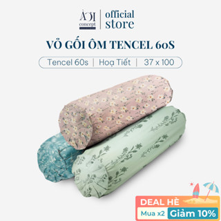 Vỏ Gối Ôm Lụa Tencel Hàn Quốc Cao Cấp AOICONCEPT size 37x100cm Họa Tiết Nhiều màu Dây kéo khoá