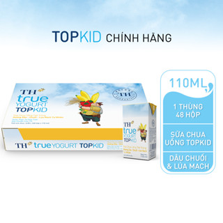 [LIVESTREAM] Thùng sữa chua uống tiệt trùng TH TOPKID hương dâu-chuối-lúa mạch tự nhiên 110ml x 48 hộp