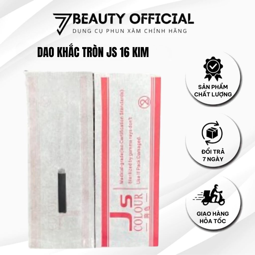 [10chiếc] Dao Điêu Khắc Lông Mày Tròn JS 16 Kim Siêu Bén Sắc Nét Phun Xăm Thẩm Mỹ - 7beauty