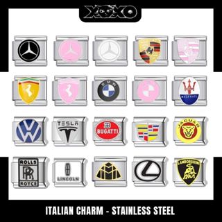  Charm Logo Xe Thương Hiệu Nổi Tiếng Vòng Tay Charm Ý Italian Charm Bracelet Thép Không Gỉ 