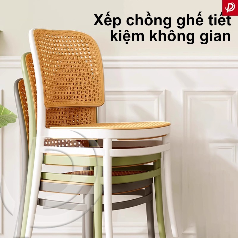 Ghế Nhựa Tựa Lưng Mặt Lưới Mây Hiện Đại Xếp Chồng Nhiều Màu Dùng Cho Quán Cà Phê Ban Công Sân Vườn | BigBuy360 - bigbuy360.vn