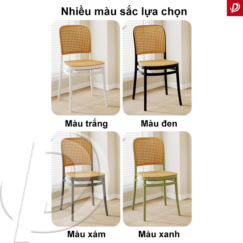 Ghế Nhựa Tựa Lưng Mặt Lưới Mây Hiện Đại Xếp Chồng Nhiều Màu Dùng Cho Quán Cà Phê Ban Công Sân Vườn | BigBuy360 - bigbuy360.vn
