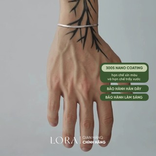 [BH Trọn Đời] Lắc Tay Nam Bạc S925 May Mắn Tránh Vía Dữ LORA Dạng Trơn Gia Công Đeo Vừa Tay