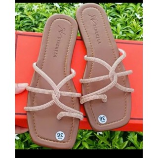  ♥️SA LE CỰC SỐC> dép kẹp nữ mũi vuông quai xỏ ngón đính đá chất liệu da mềm mang êm chân phù hợp đi chơi đi dạo phố ạ 