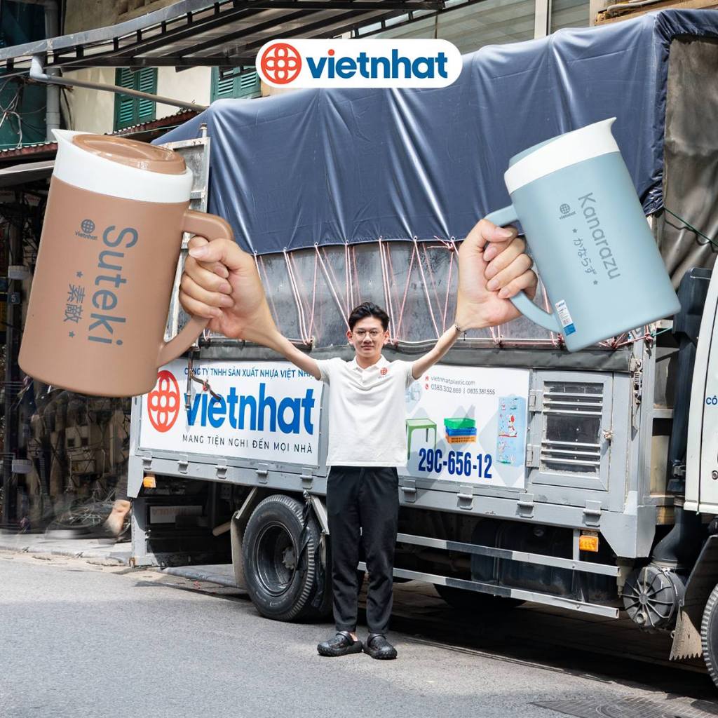 Ca giữ nhiệt, ca đá lạnh, ca trà đá, nhựa chính phẩm, Ca nhiệt Việt Nhật 1L, 2L