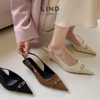 [Hàng sẵn] Giày cao gót 3p mũi nhọn khóa bạc DFY - G146 - Ảnh thật - LinD Shoes & Sandal