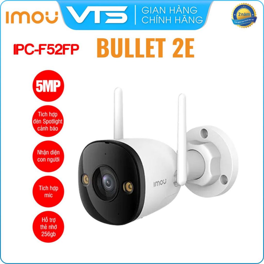 Camera Wifi IMOU BULLET 2E F32FP/F52FP/F32FP PRO/F52FP PRO Mic Thu Âm, Có Màu Ban Đêm, Báo Động