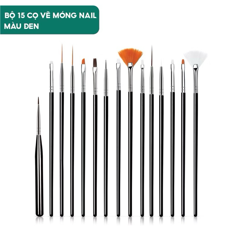 Set 15 cây cọ vẽ trang trí móng, làm nail nghệ thuật , cọ tô tượng, cọ tập vẽ