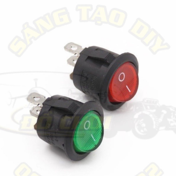 Công tắc tròn có đèn 3 chân KCD1-105 10A/125V 6A/250V