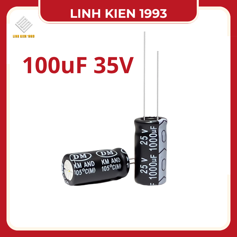 SÉT 4 CON Tụ 100uF 35V tụ hóa 100uf35v tụ phân cực