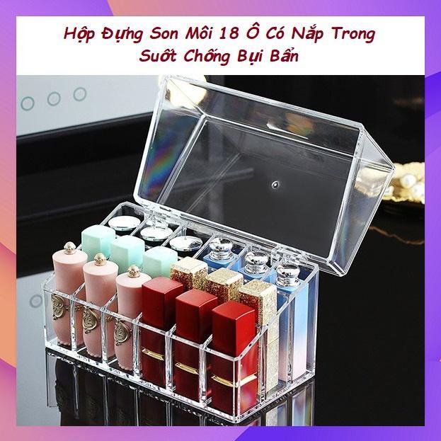 Hộp Đựng Son Có Nắp - 18 Ô