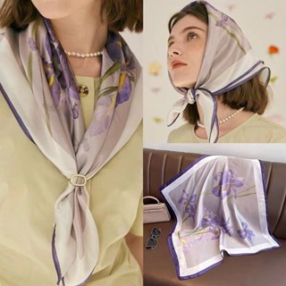 Khăn lụa vuông choàng cổ turban thắt nơ công sở, làm áo, quấn túi xách size 70x70cm