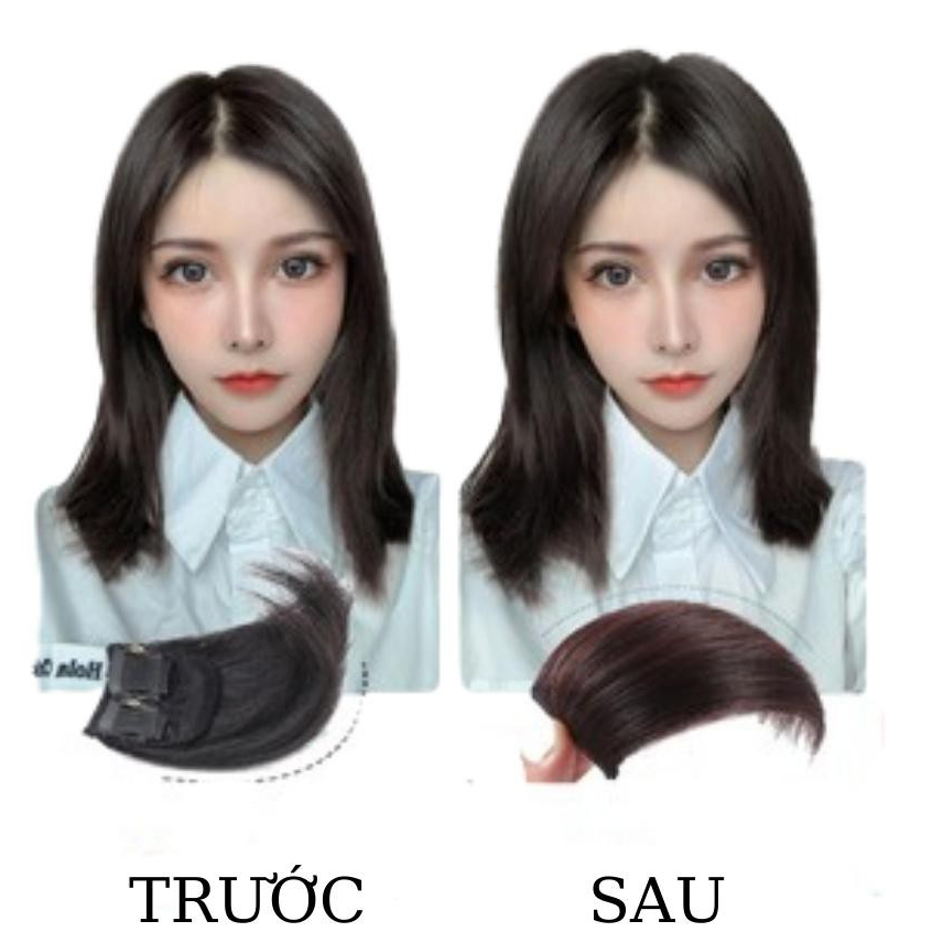 Tóc Giả Kẹp Phồng Chân Tóc 10cm – 2 Kẹp Phím Bấm Chắc Chắn, Tự Nhiên, Dễ Dùng