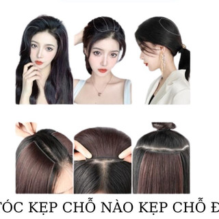 Tóc Giả Kẹp Phồng Chân Tóc 10cm – 2 Kẹp Phím Bấm Chắc Chắn, Tự Nhiên, Dễ Dùng