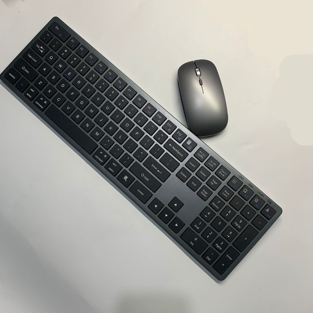 Bàn phím không dây hai chế độ Bluetooth và 2.4G dùng cho các loại máy tính điện thoại và máy tính bảng,pin trâu